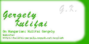 gergely kulifai business card